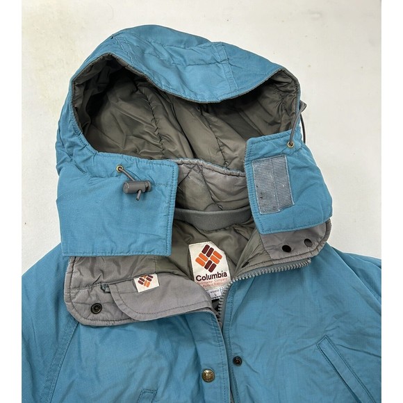 Vintage Columbia Hooded Trench Coat Insulated Thinsulate Size Large‎ Teal Winter - Picture 5 of 14